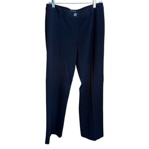 Fitelle Black Flat Front Dress Pants Size 10 Classic Business Casual